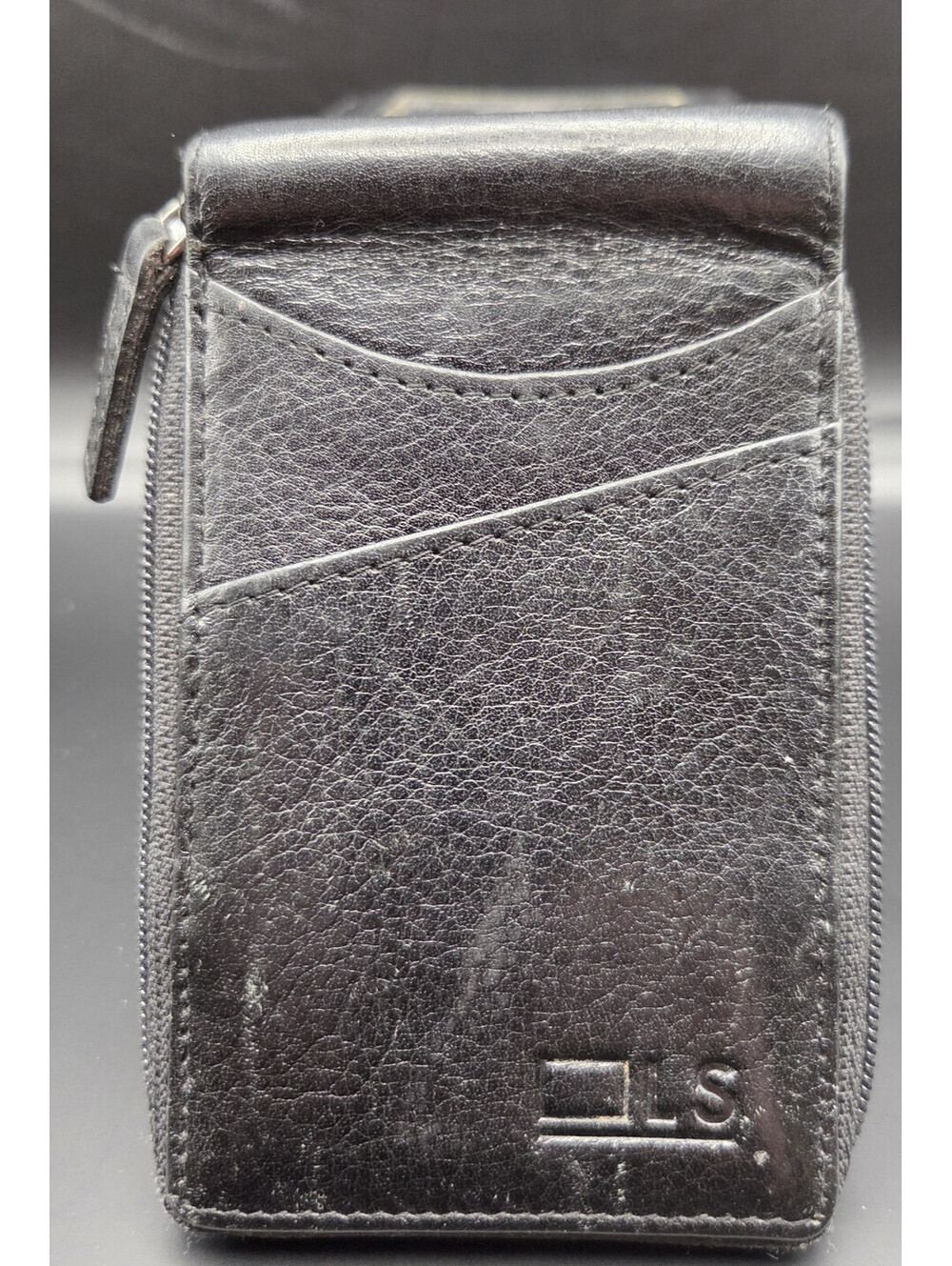 Liz Soto Genuine Leather Slim Zippered Wallet w/RFID Protection 12 Card Pockets